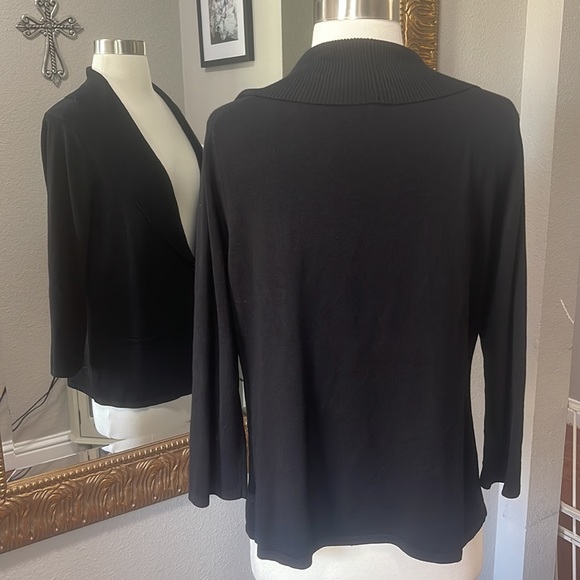 Spense One Button Black Cardigan Sweater - Picture 2 of 8